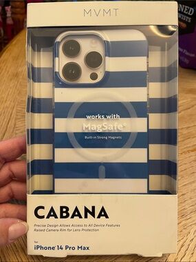 MVMT Cabana Stripe MagSafe Case — Navy Blue & White